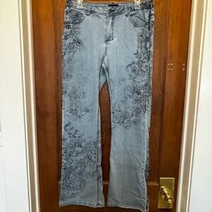 Metro Blues Bootcut Jeans Floral‎ All Over Print Denim Women's 10 Y2K